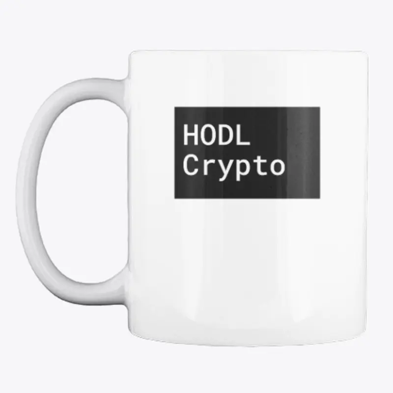 HODL Crypto White Roboto in Black Box