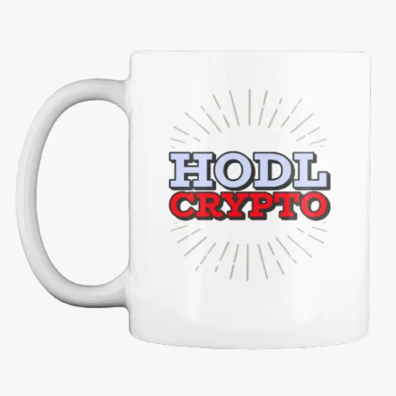 HODL Crypto Light Blue and Red Starburst