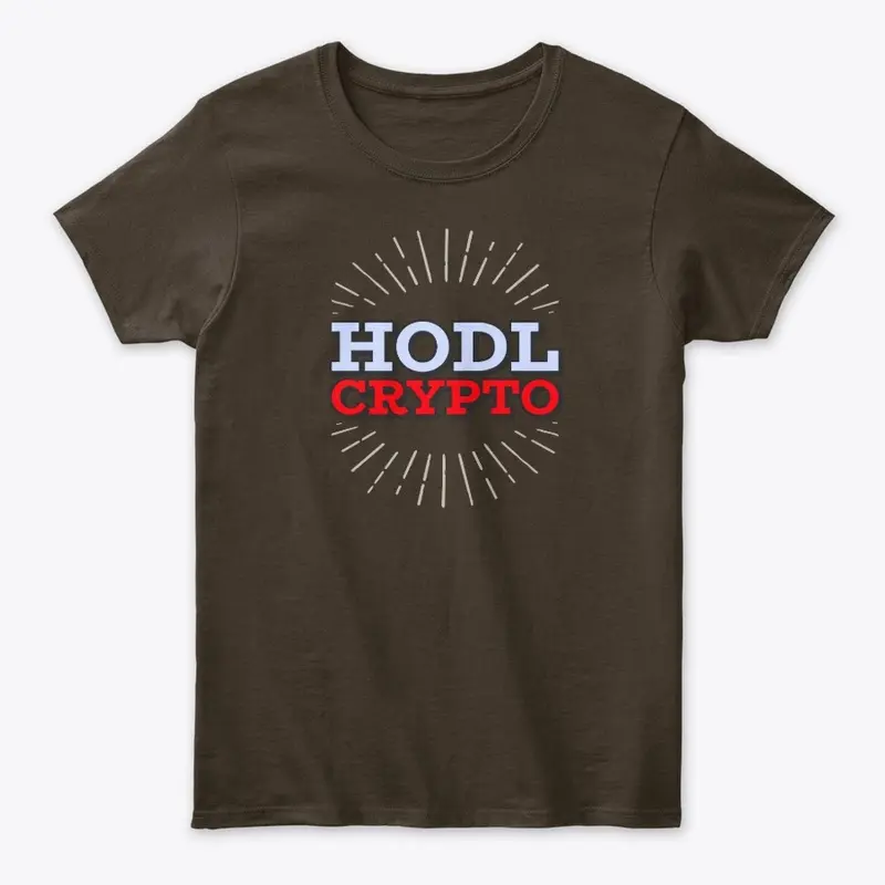 HODL Crypto Light Blue and Red Starburst